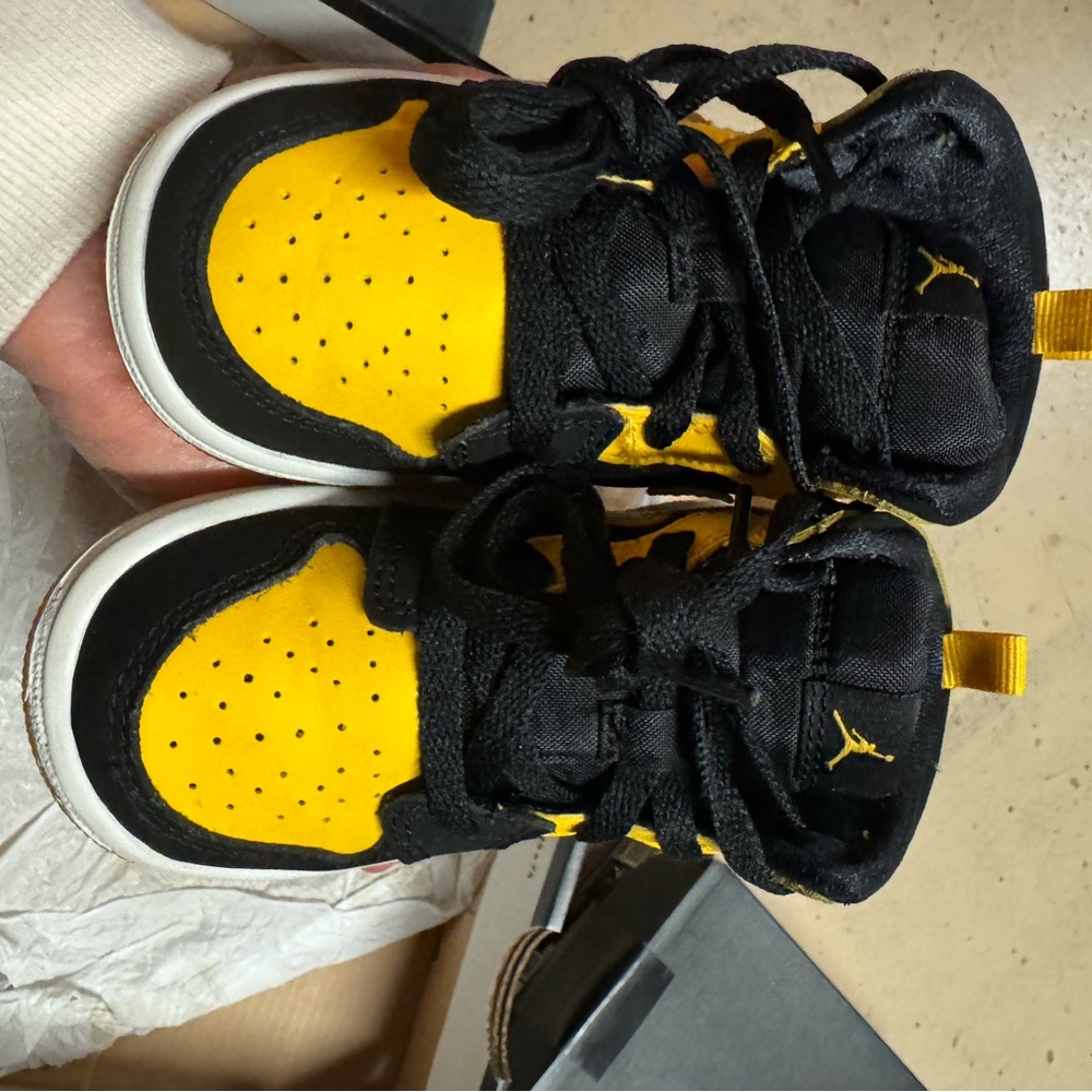 Kids Black and Yellow Sneakers
